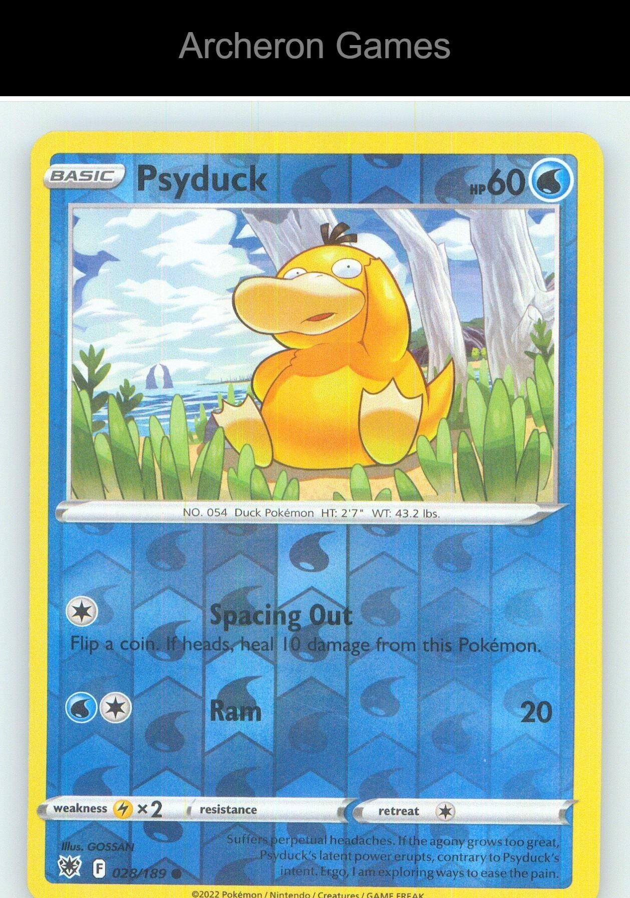 Pokemon Card Psyduck ASR 028/189 C Astral Radiance Reverse Holo