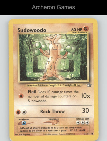 Pokemon Card Sudowoodo N1 77/111 C Neo Genesis Unlimited