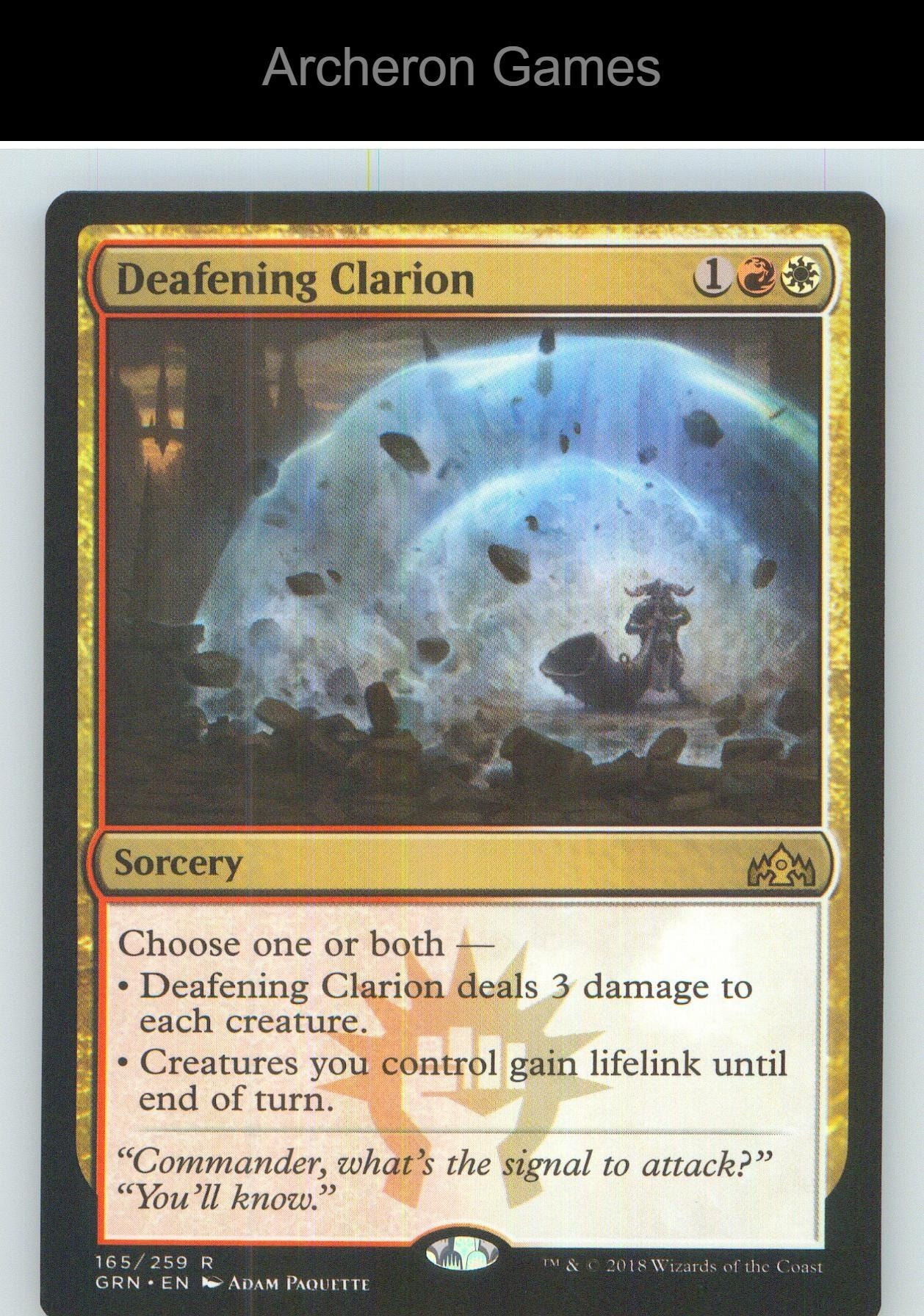 Deafening Clarion GRN 165 R MTG Card NM/EX+
