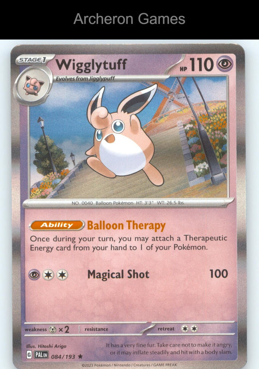 Pokemon Card Wigglytuff PAL 084/193 R Paldea Evolved Holo