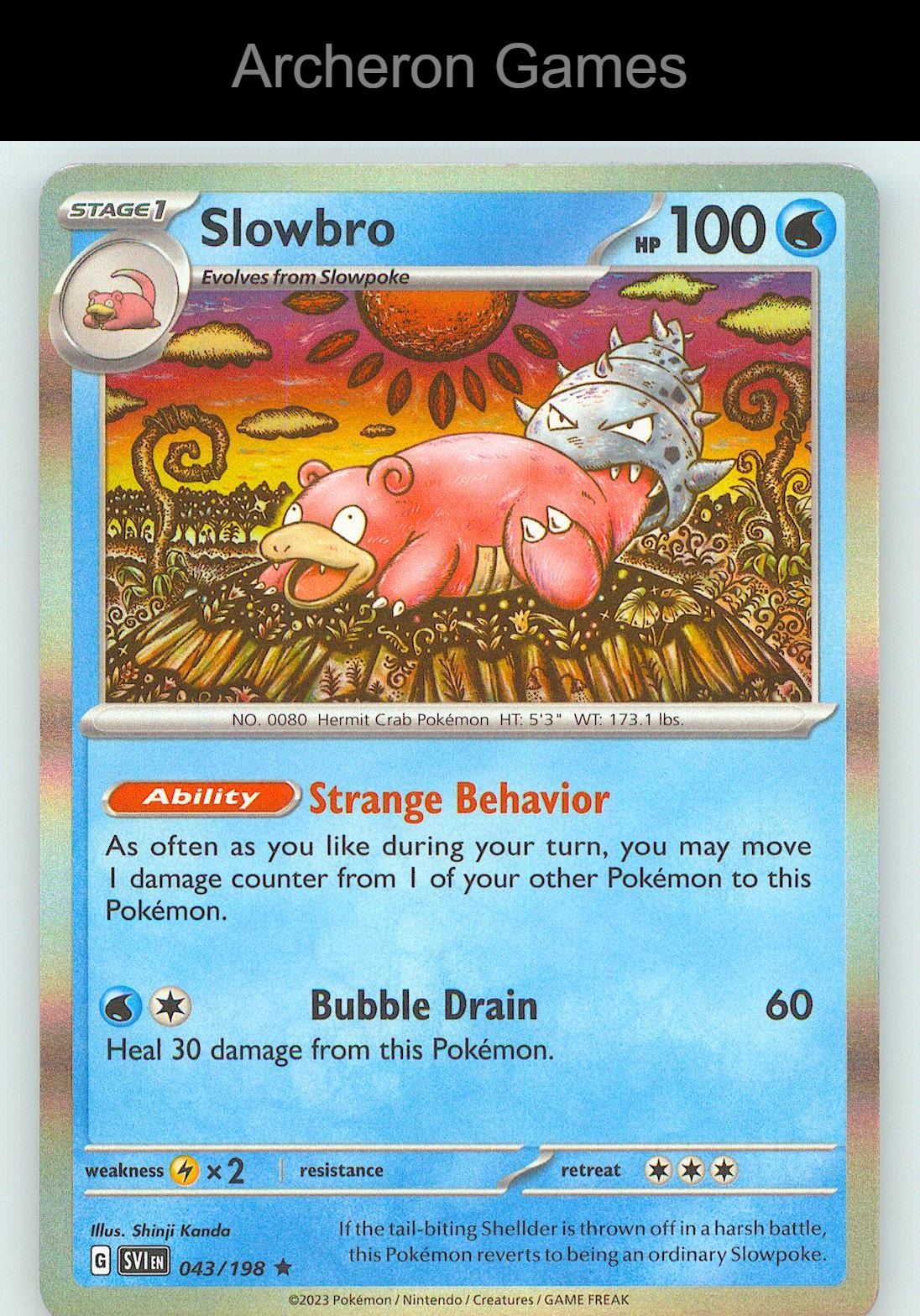 Pokemon Card Slowbro SVI 043/198 R Scarlet & Violet Holo