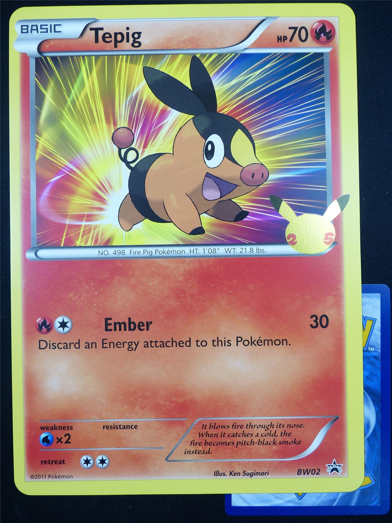 Tepig BW02 25th Celebration Promo - Jumbo Pokemon Card #53Z