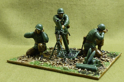 British Mortar Team painted 1/35 scale - WW2 Model #178