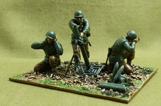 British Mortar Team painted 1/35 scale - WW2 Model #178