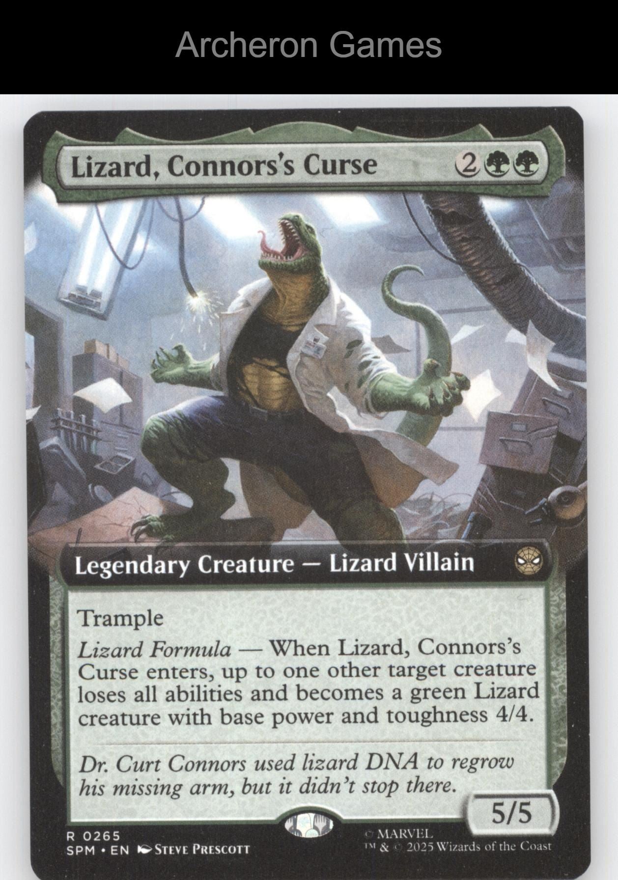Lizard, Connors's Curse (Extended Art) 265 R MTG Card Marvel's Spider-Man