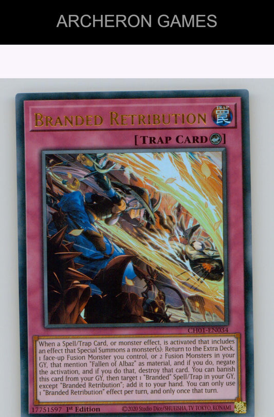 Branded Retribution Ultra Rare YUGIOH Card 1st Edition