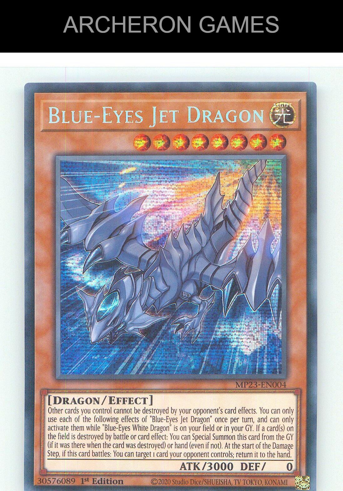 Blue-Eyes Jet Dragon Prismatic Secret Rare YUGIOH Card 1st Edition