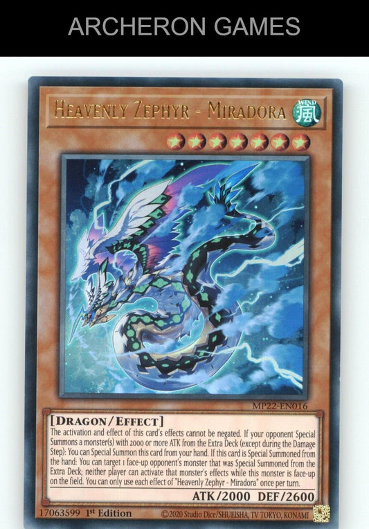 Heavenly Zephyr - Miradora Ultra Rare YUGIOH Card