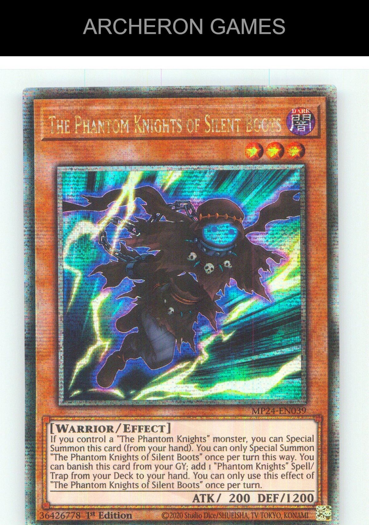 The Phantom Knights of Silent Boots (Quarter Century Secret Rare) YUGIOH 1st Edition