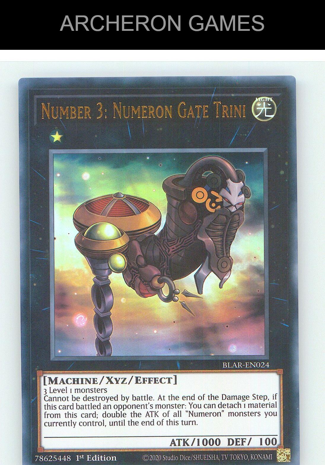 Number 3: Numeron Gate Trini Ultra Rare YUGIOH Card 1st Edition