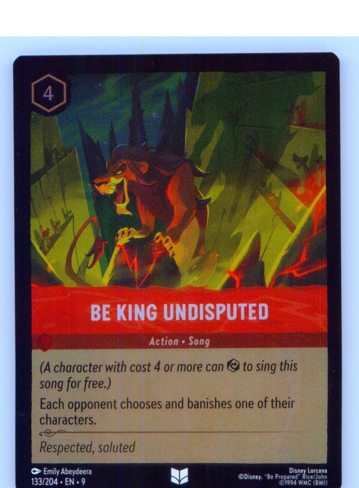 Be King Undisputed 133/204 Uncommon Fabled Lorcana Cold Foil Near Mint