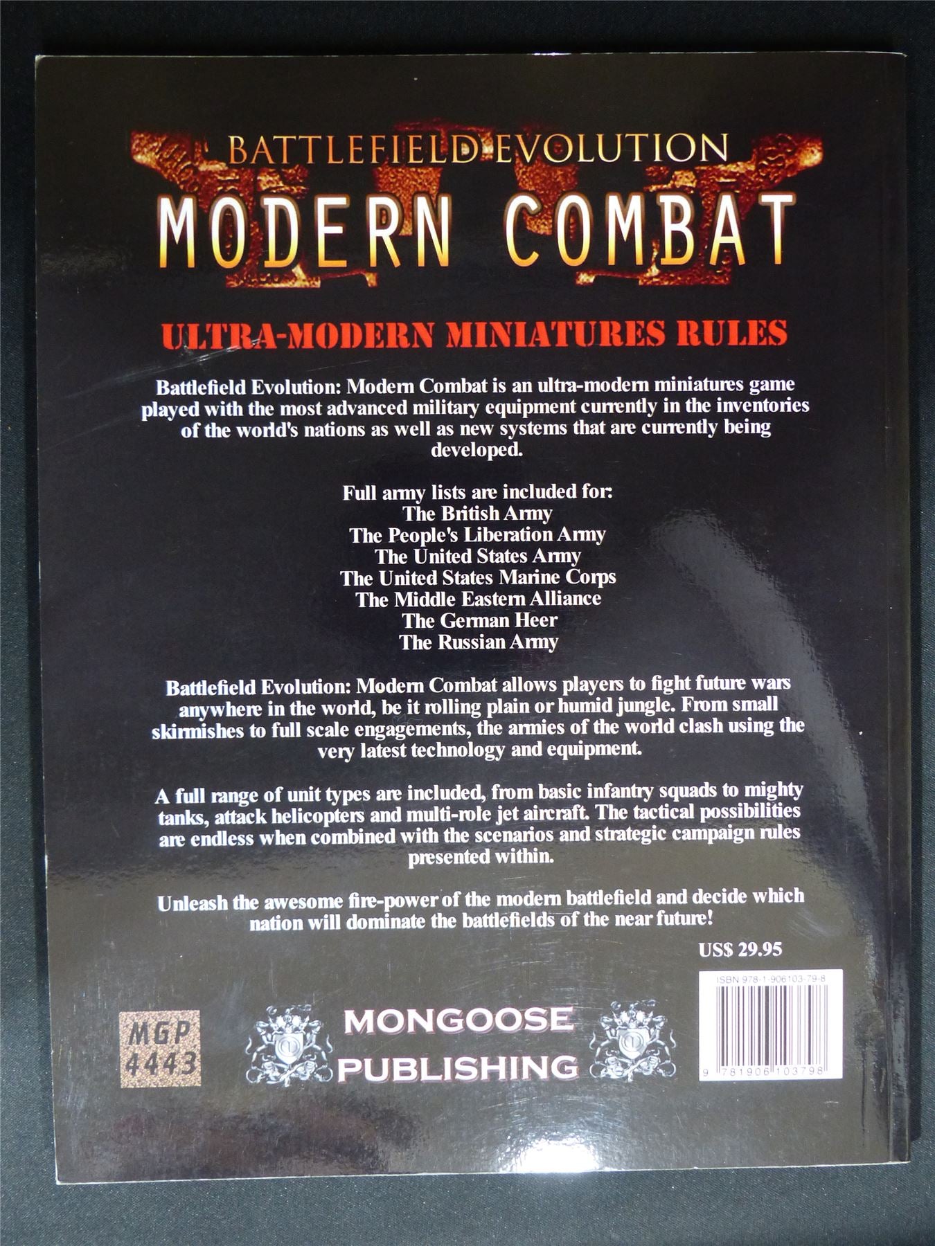 Battlefield Evolution: Modern Combat: Ultra Modern Mini Rules - Gaming Book Softback #MY