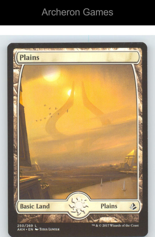 Plains (250) - Full Art AKH 250 Land MTG Card Amonkhet