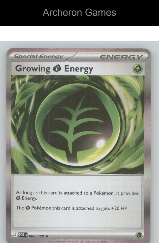 Pokemon Card Growing Grass Energy ME03 086/088 R Perfect Order Holo