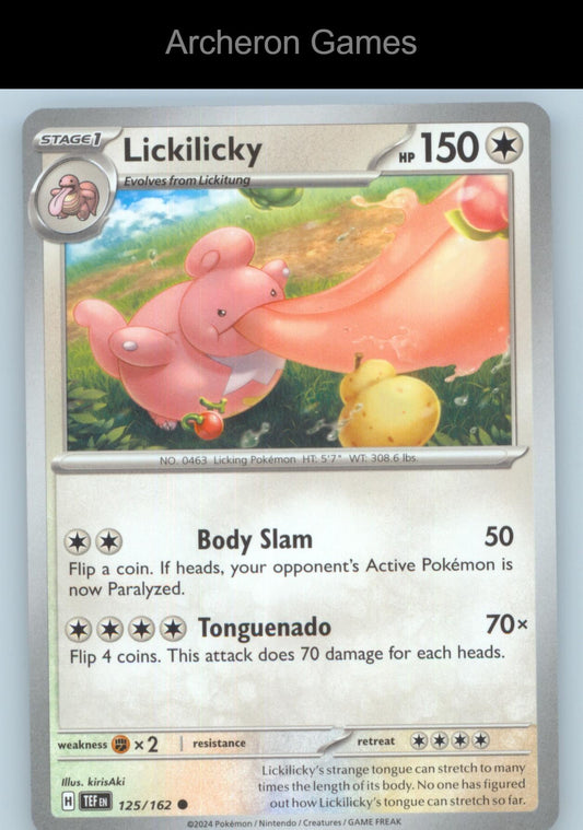 Pokemon Card Lickilicky TEF 125/162 C Temporal Forces
