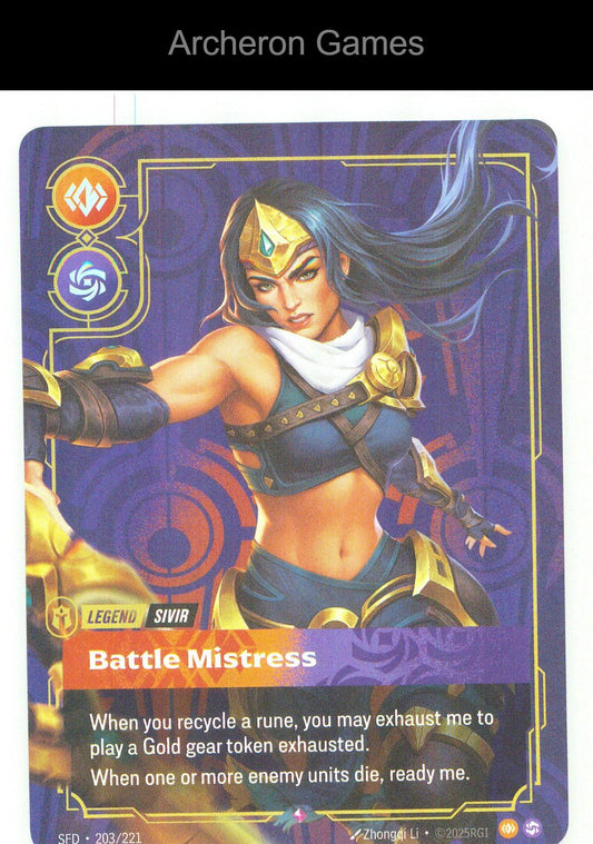 Sivir - Battle Mistress SFD 203/221 R Spiritforged Riftbound Card Foil