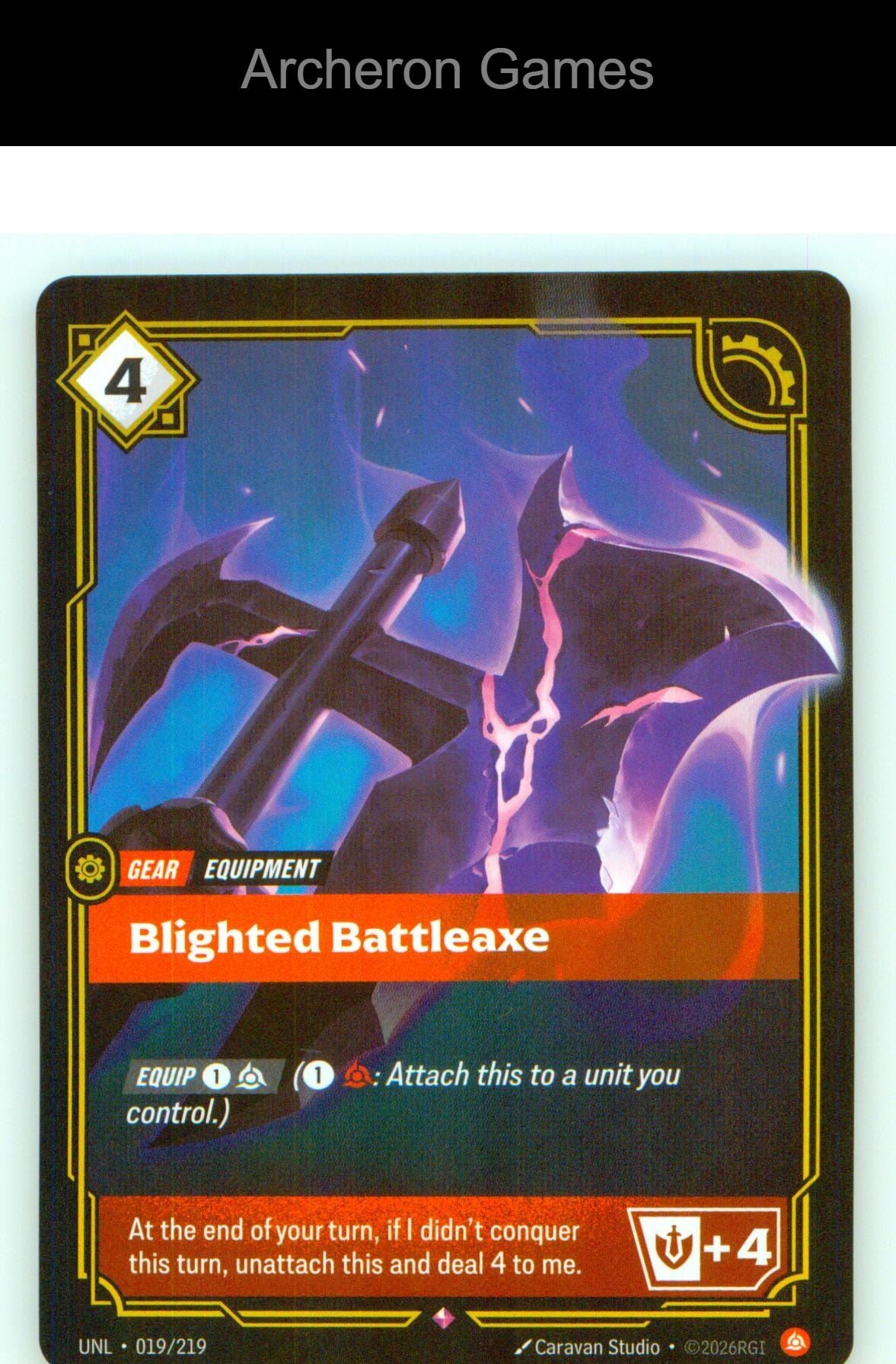Blighted Battleaxe UNL 019/219 R Unleashed Riftbound Card