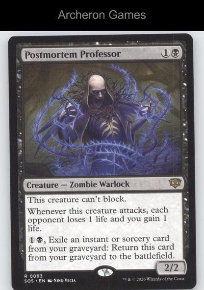 Postmortem Professor SOS 93 R MTG Card Secrets of Strixhaven