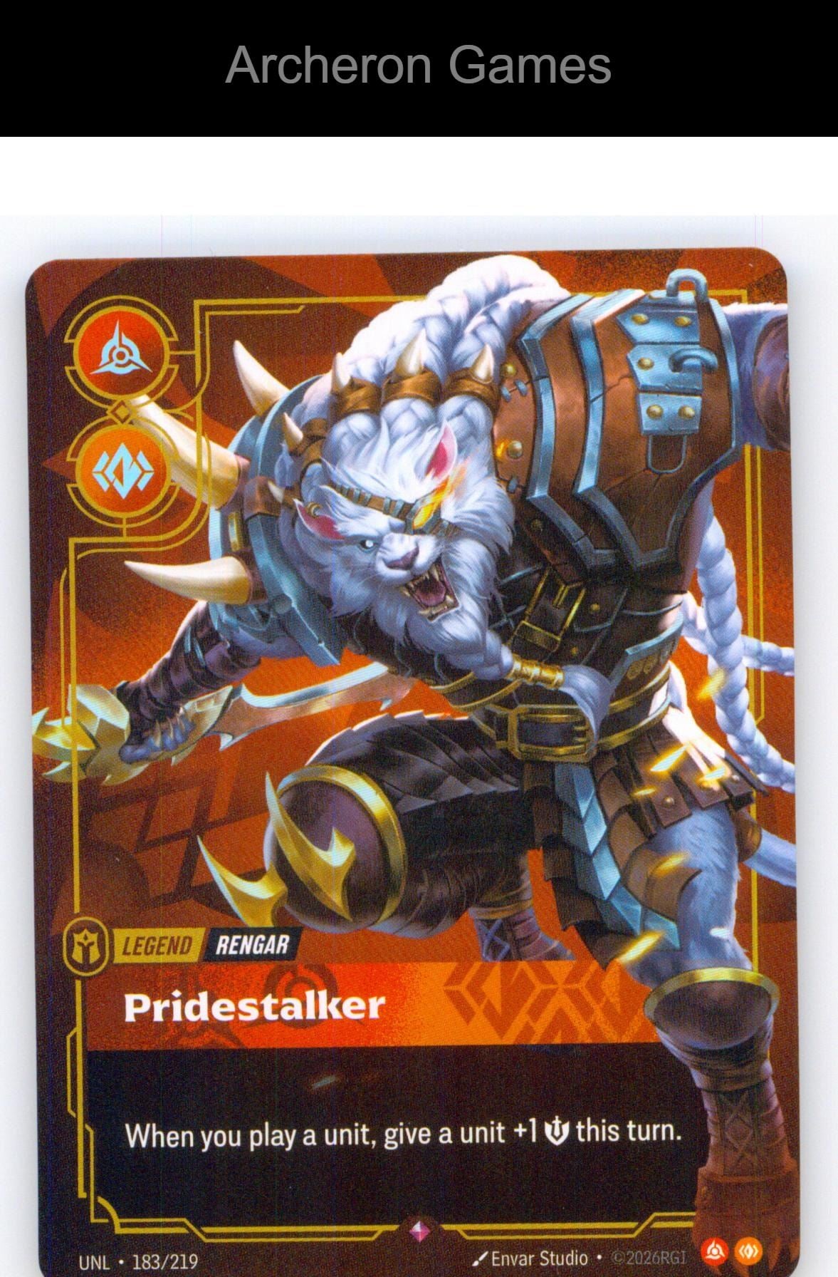Rengar - Pridestalker UNL 183/219 R Unleashed Riftbound Card