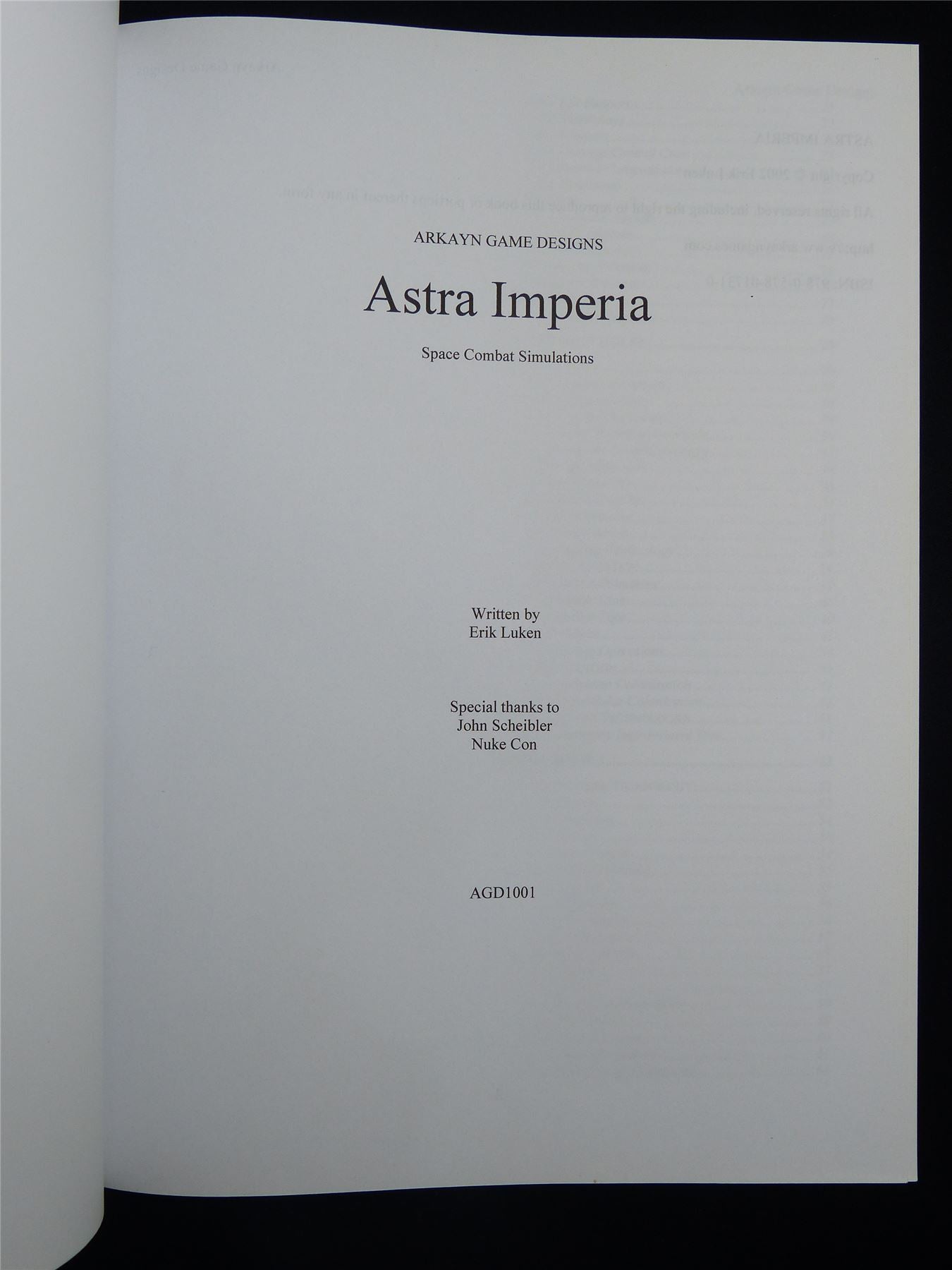 Astra Imperia Space Combat Simulations - Rulebook Softback #2VP