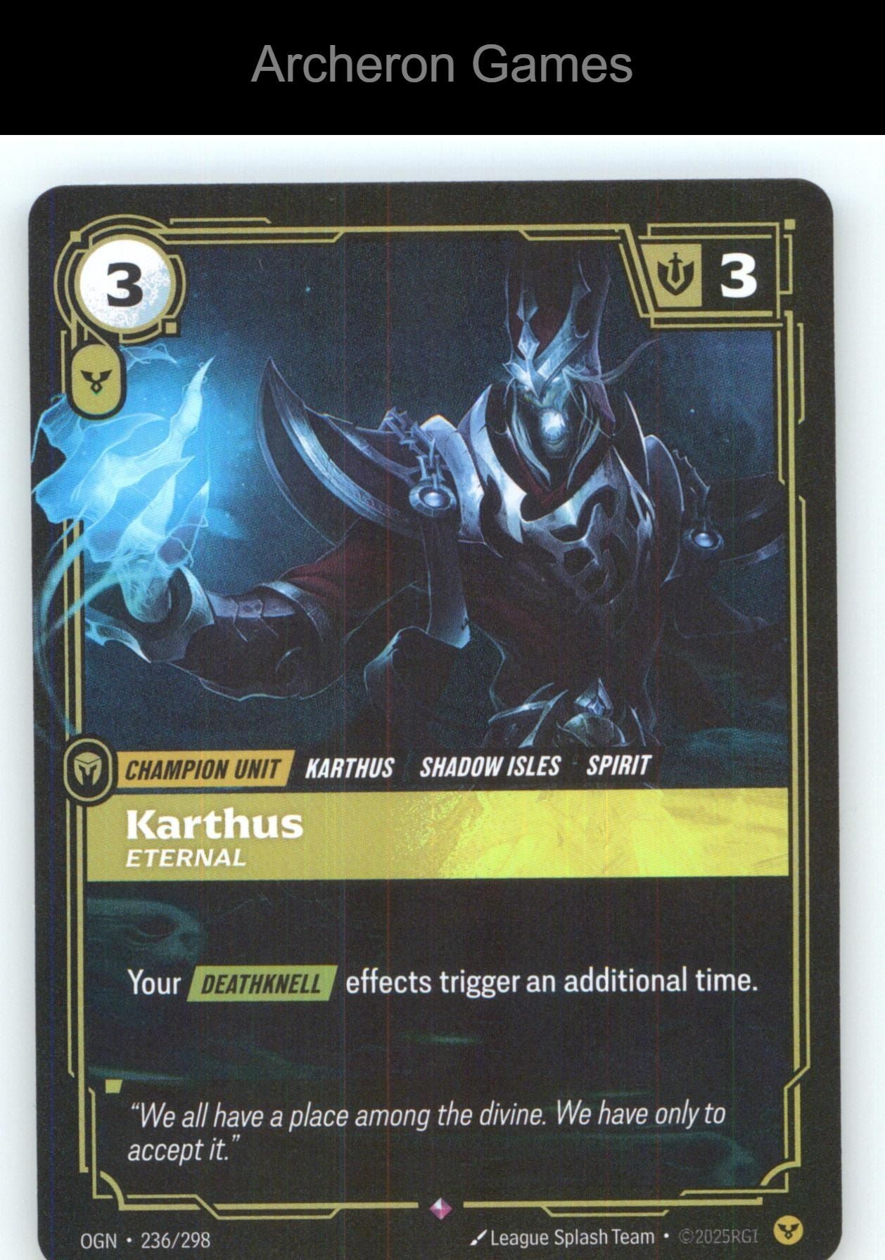 Karthus - Eternal OGN 236/298 R Origins Riftbound Card Foil