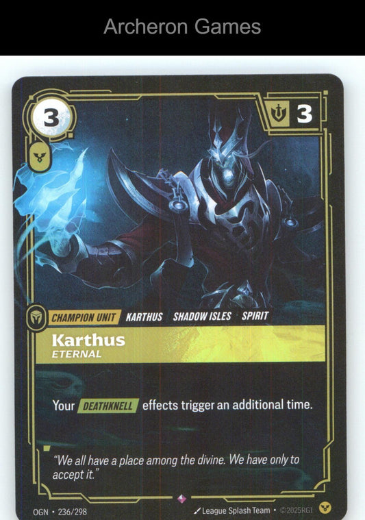 Karthus - Eternal OGN 236/298 R Origins Riftbound Card Foil