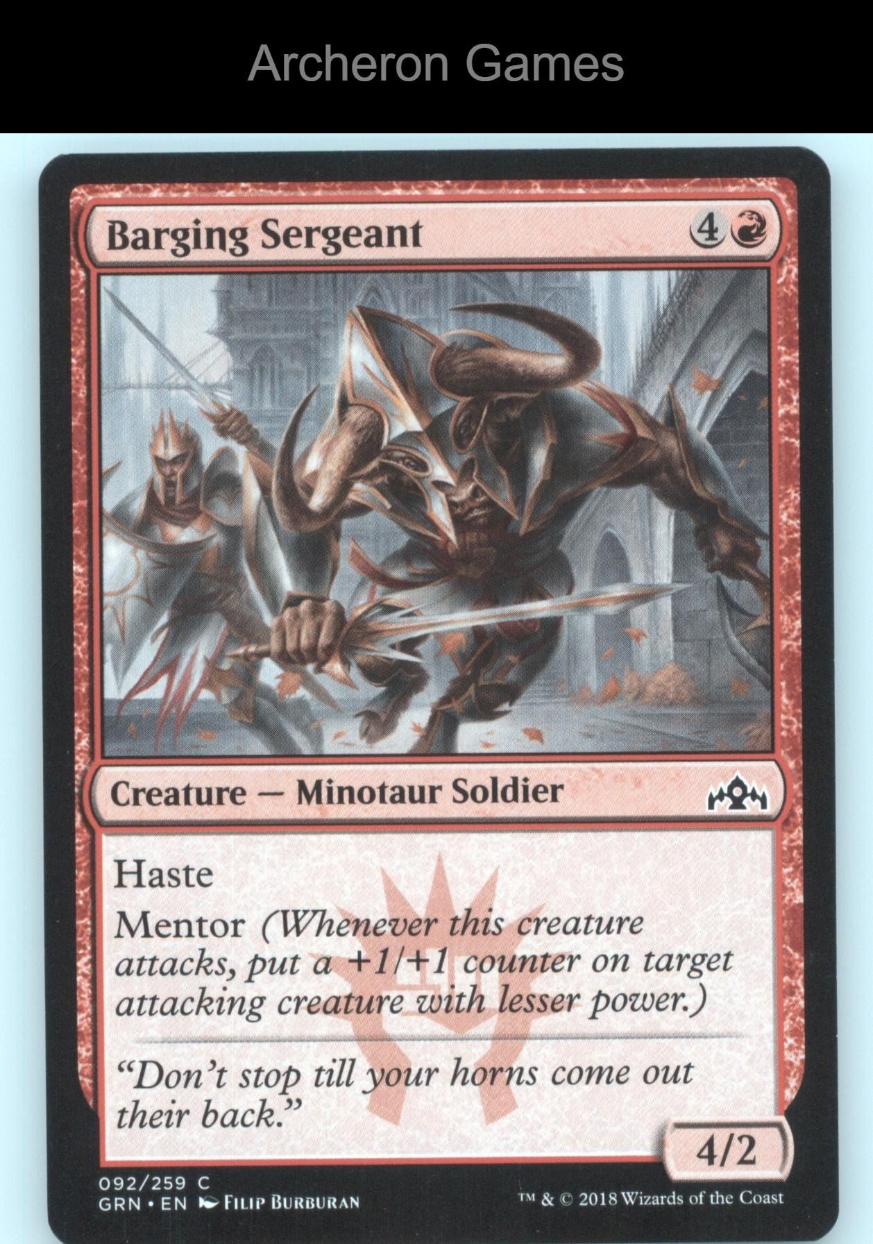 Barging Sergeant 92 C MTG Card The List Reprints
