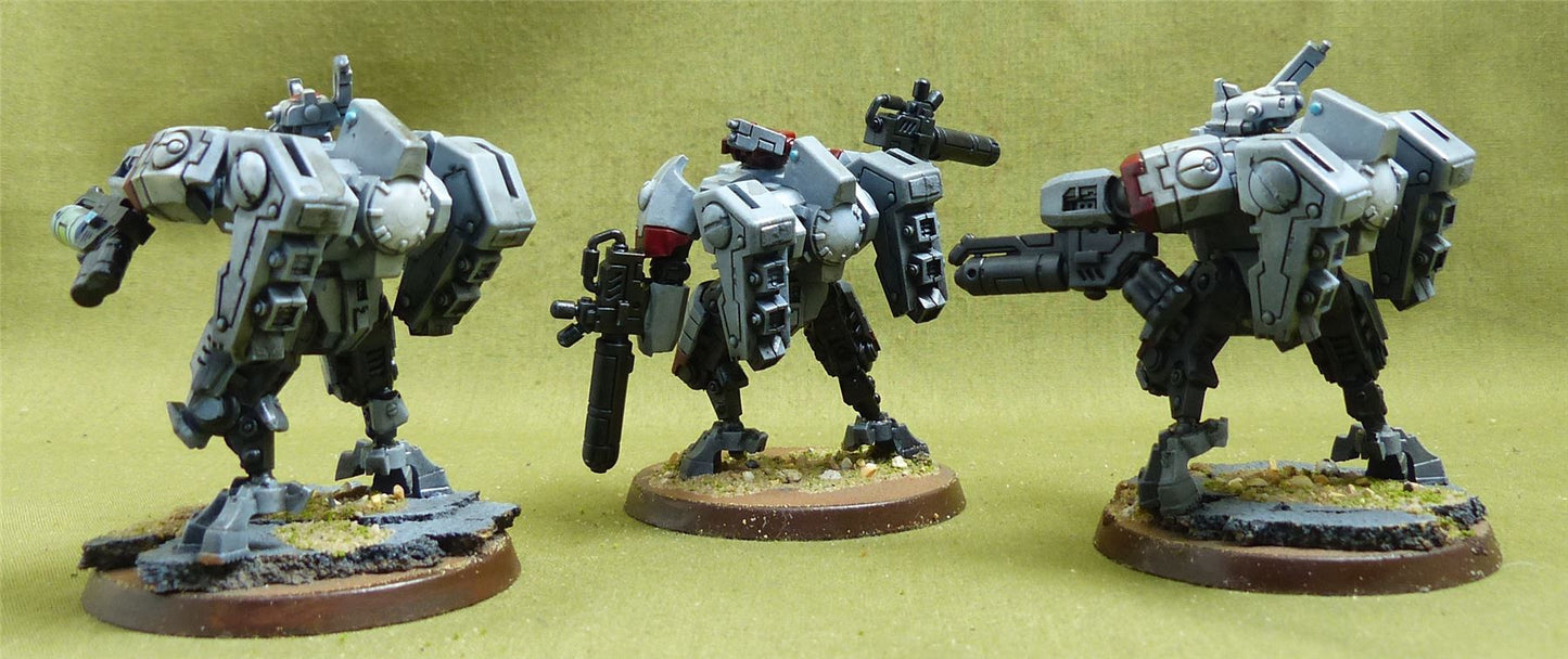 XV8 Crisis Battlesuit Team painted - Tau Empire - Warhammer 40K #1QA