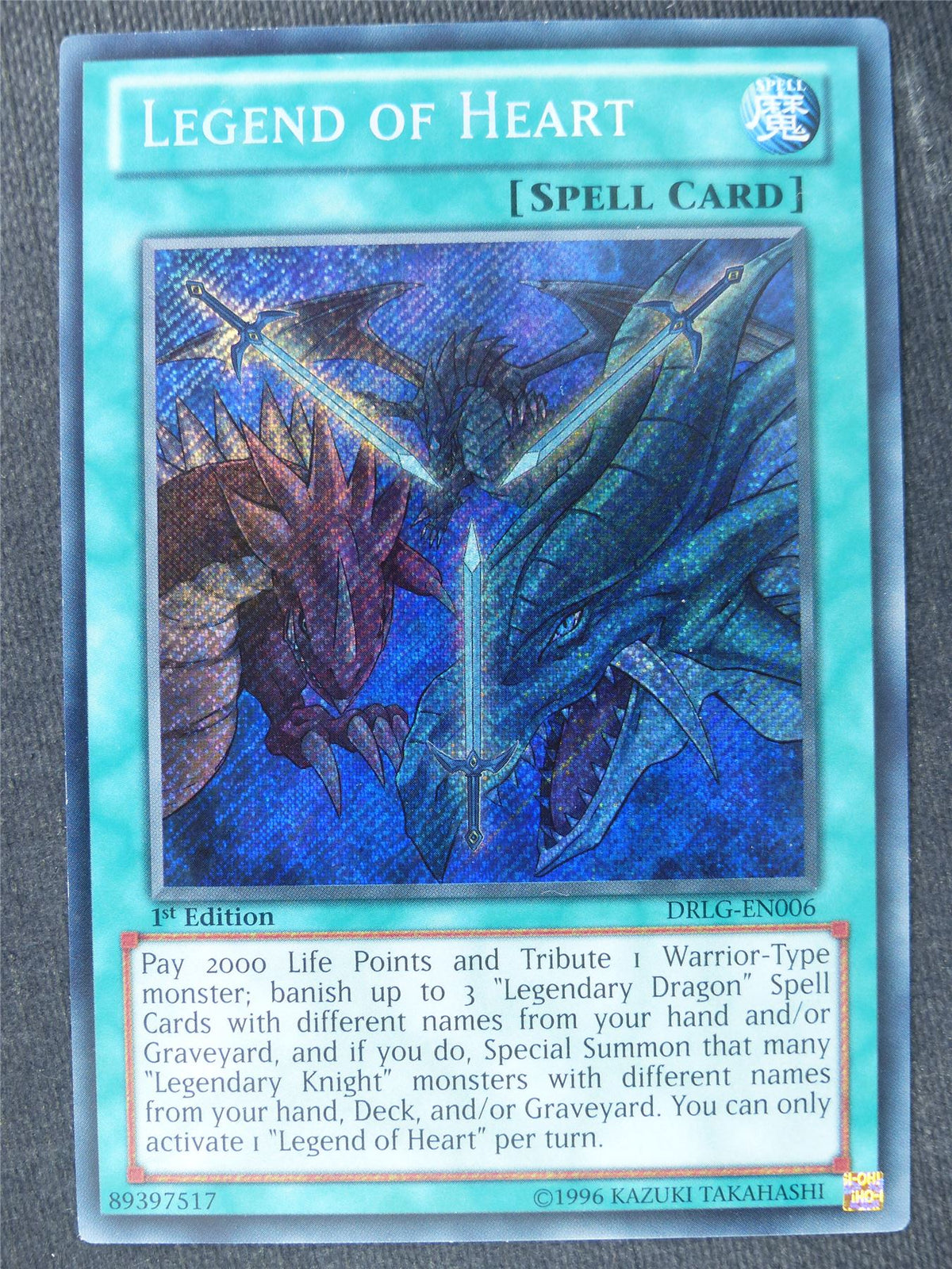 Legend of Heart DRLG Secret Rare - 1st ed - Yugioh Cards #YE