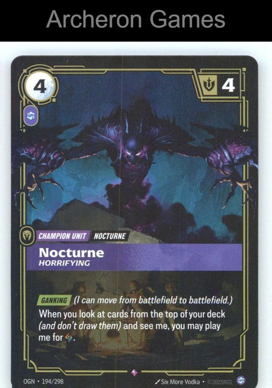 Nocturne - Horrifying OGN 194/298 R Origins Riftbound Card Foil