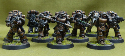 MKIII Tactical Squad with Upgrades set of 10 painted - Iron Hands - Warhammer Horus Heresy #2M7