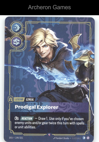 Ezreal - Prodigal Explorer SFD 199/221 R  Card Spiritforged
