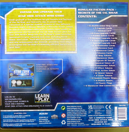 Star Trek Attack Wing: Romulan Faction Pack: Secrets of the Tal Shiar - Miniatures Games #3AX
