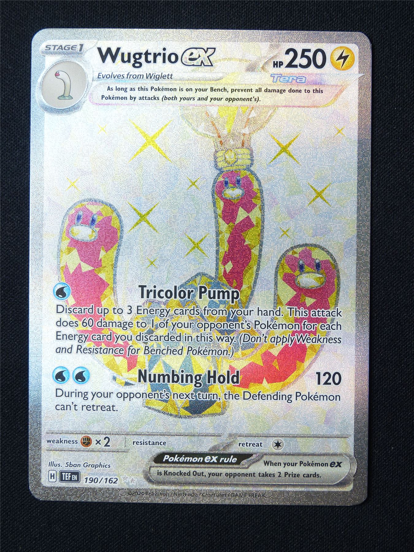 Wugtrio EX 190/162 Textured Holo - Pokemon Card #63K