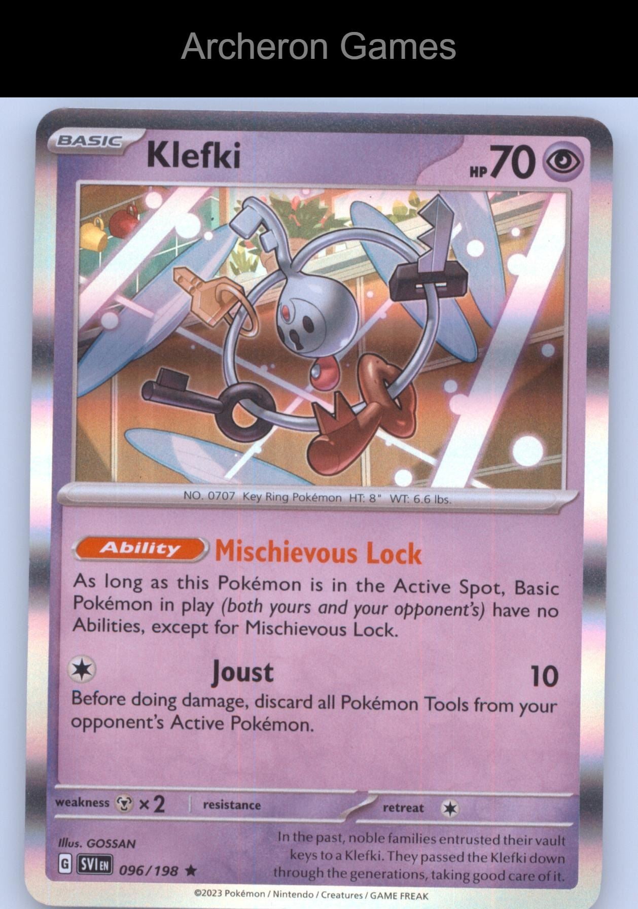 Pokemon Card Klefki SVI 096/198 R Scarlet & Violet Holo
