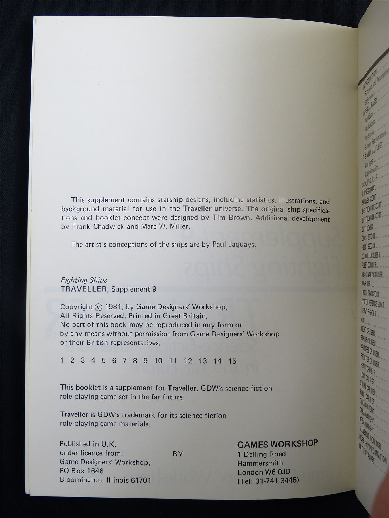 Traveller: Supplement 9 Fighting Ships - Roleplaying Booklet #2TA