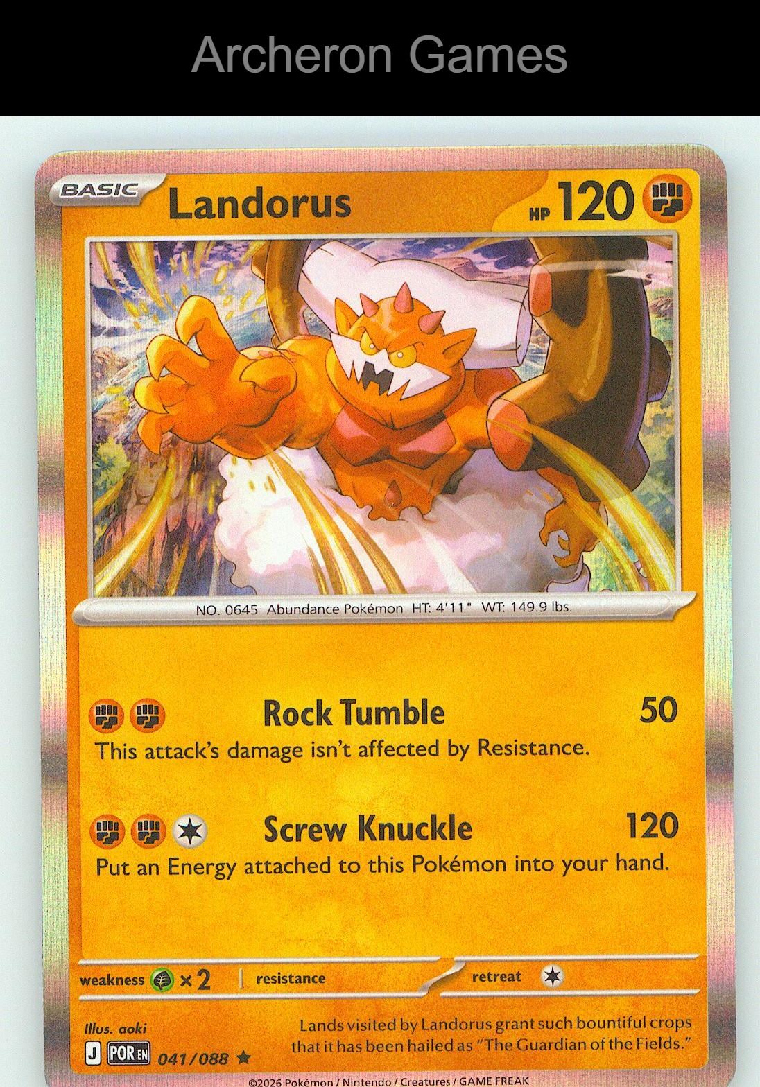 Pokemon Card Landorus (Non-Holo) PR 041/088 R Deck Exclusives