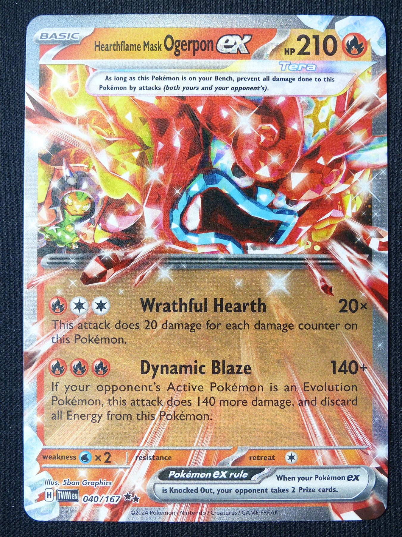 Hearthflame Mask Ogerpon EX 040/167 Textured Holo - Pokemon Card #1DA