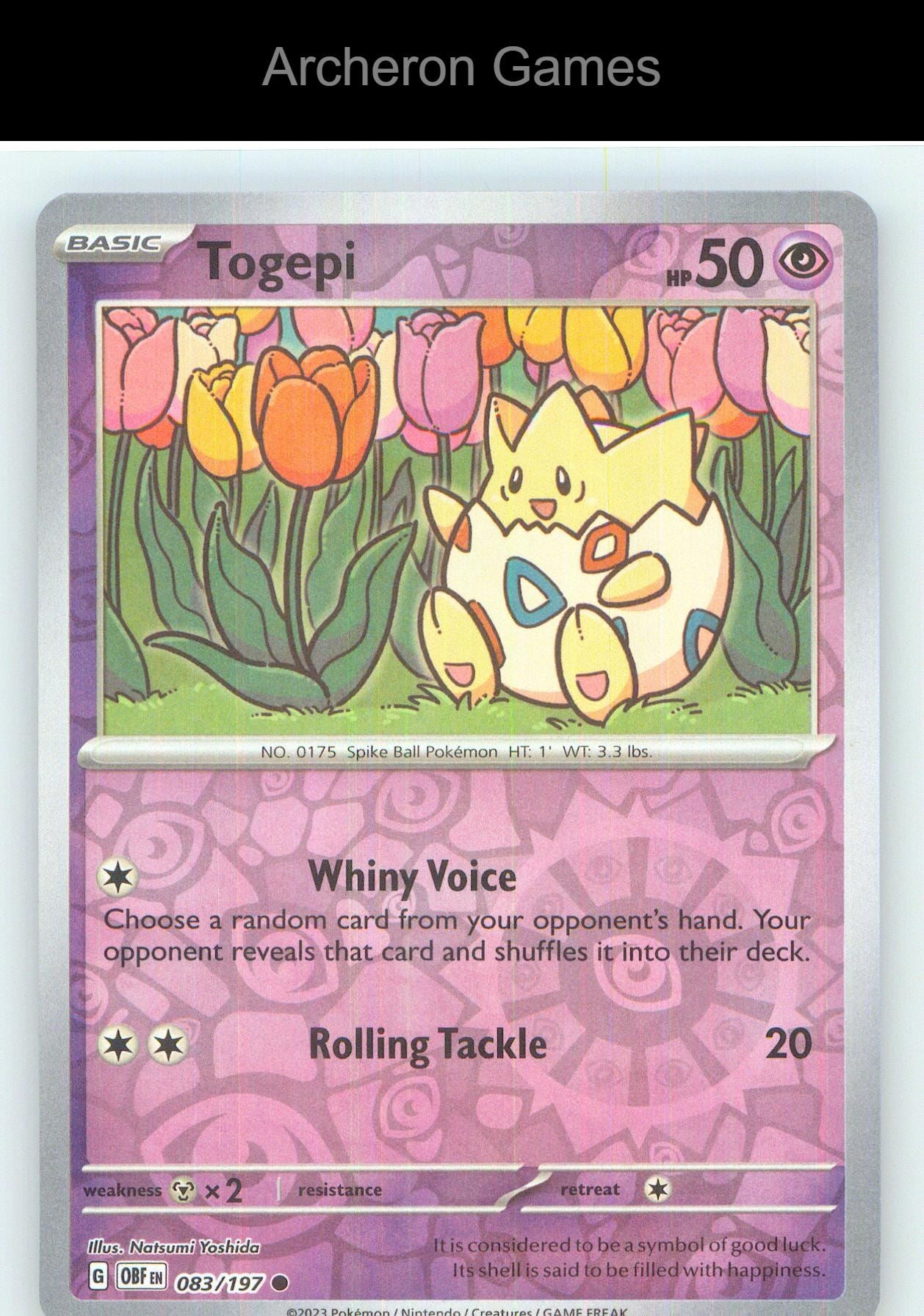 Pokemon Card Togepi OBF 083/197 C Obsidian Flames Reverse Holo