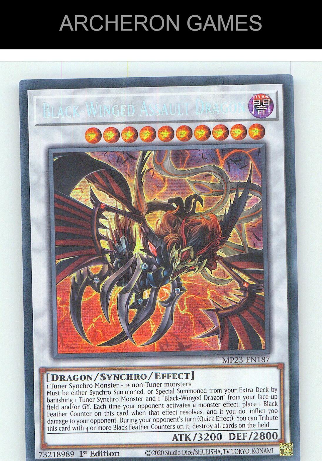 Black-Winged Assault Dragon Prismatic Secret Rare YUGIOH Card 1st Edition