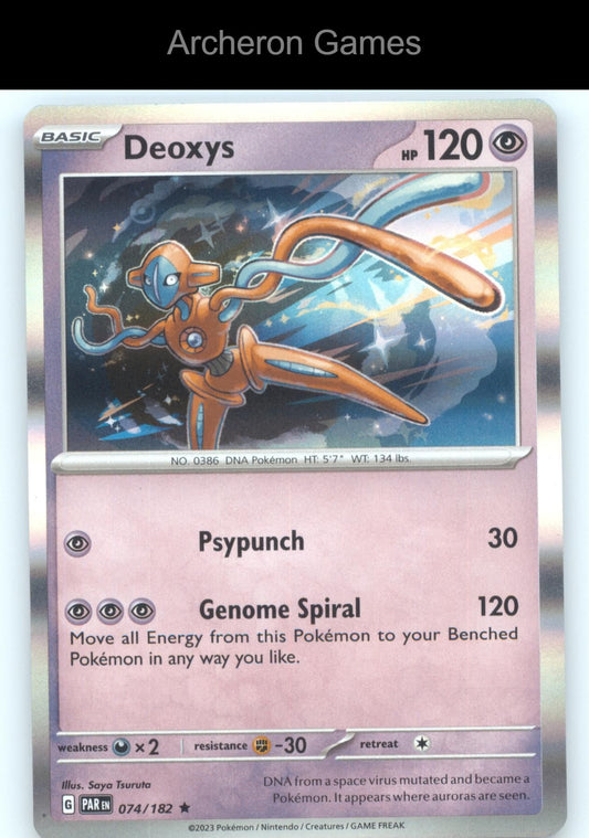 Pokemon Card Deoxys PAR 074/182 R Paradox Rift Holo