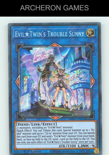 Evil Twin's Trouble Sunny SEC YUGIOH Card
