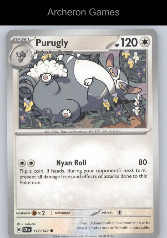 Pokemon Card Purugly SCR 117/142 C Stellar Crown