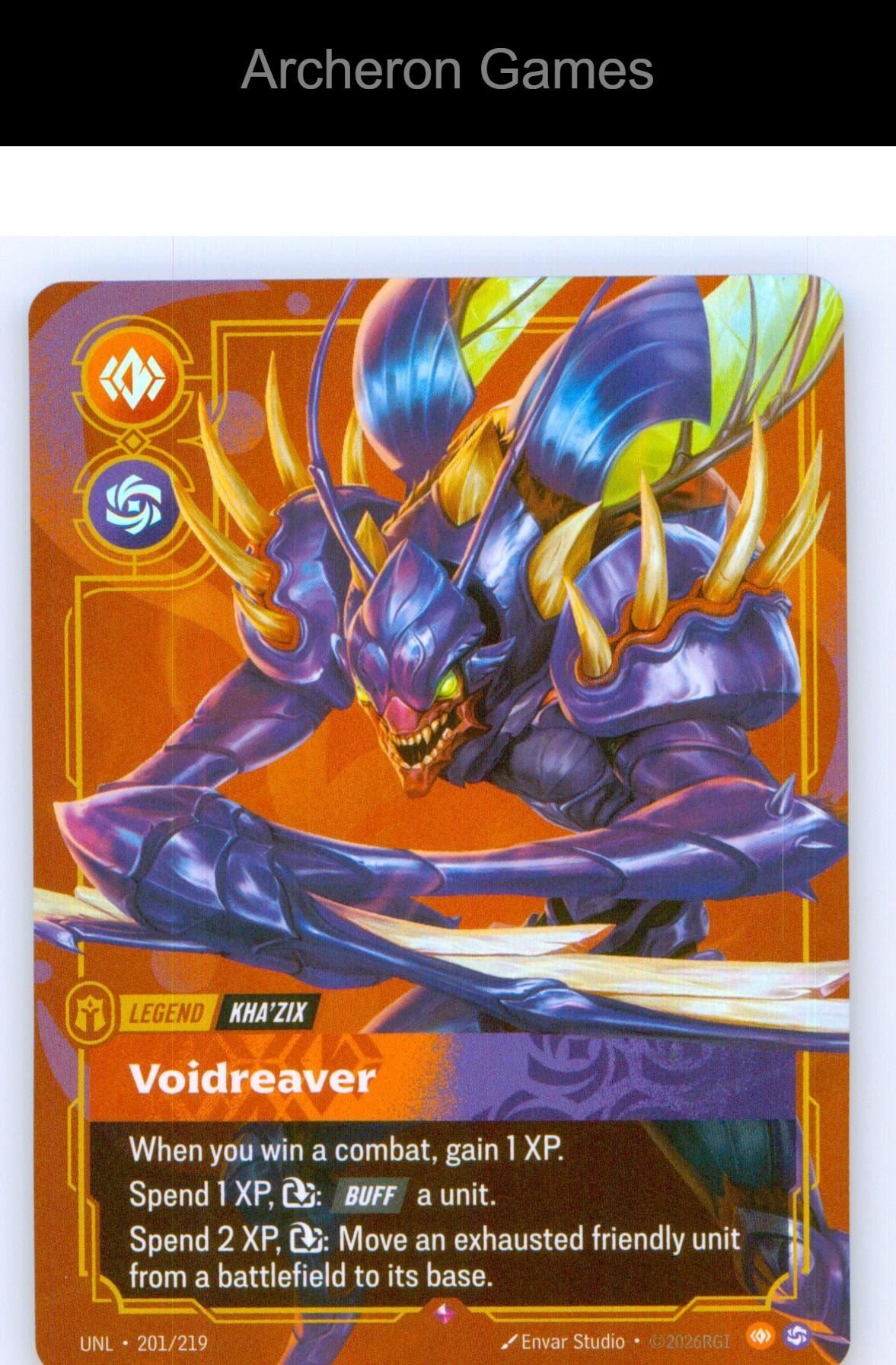 Kha'Zix - Voidreaver UNL 201/219 R Unleashed Riftbound Card