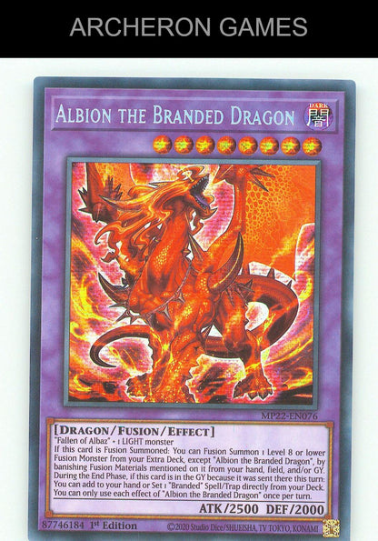 Albion the Branded Dragon SEC YUGIOH Card