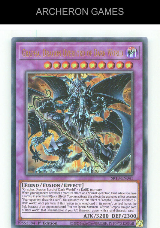 Grapha, Dragon Overlord of Dark World UR YUGIOH Card 1st Edition