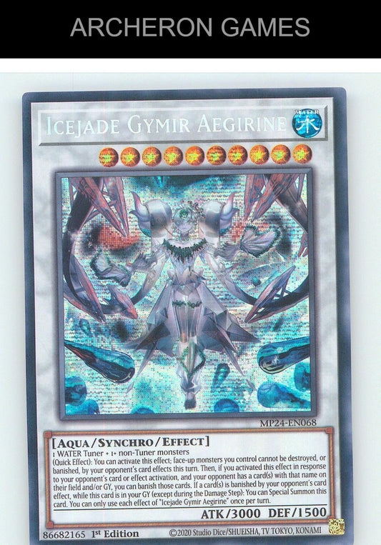 Icejade Gymir Aegirine Prismatic Secret Rare YUGIOH Card 1st Edition