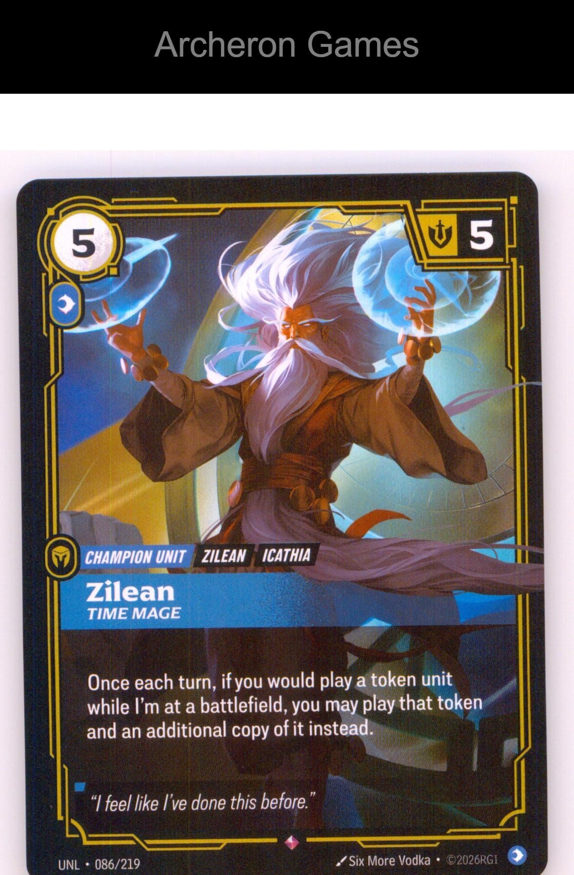 Zilean - Time Mage UNL 086/219 R Unleashed Riftbound Card