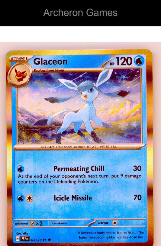 Pokemon Card Glaceon PRE 025/131 HOLO R Prismatic Evolutions