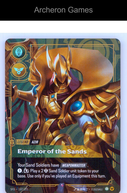 Azir - Emperor of the Sands SFD 197/221 R Spiritforged Riftbound Card